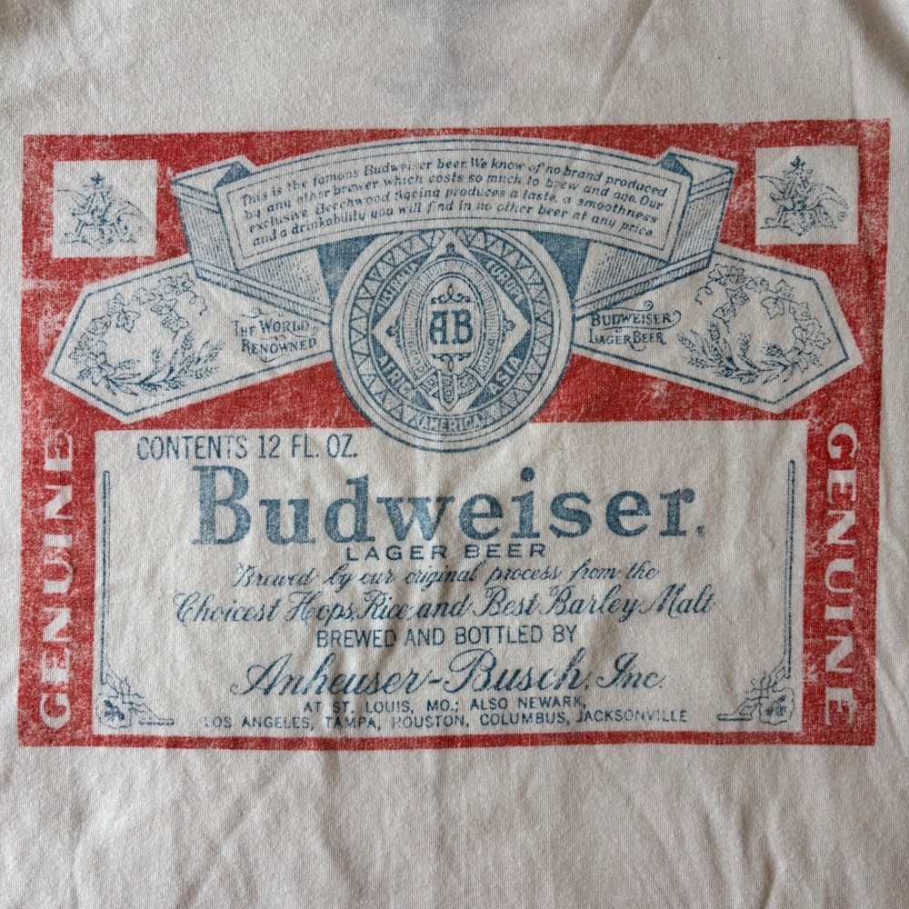 Lot of 2 Budweiser and Jack Daniels T-Shirts Mens XL Cream Black Distressed - Picture 3 of 12